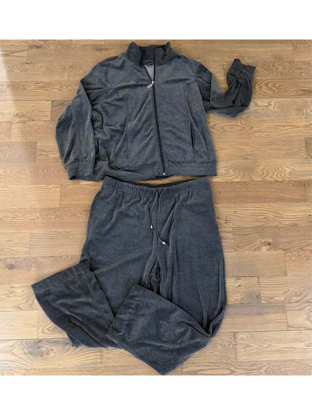 Mirror Image 2X Dark Grey Velour Tracksuit Set
